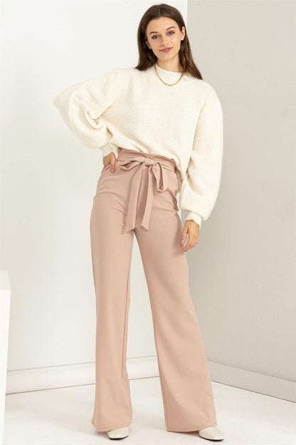 HYFVE Seeking Sultry High-Waisted Tie Front Flared Pants us.meeeshop - 