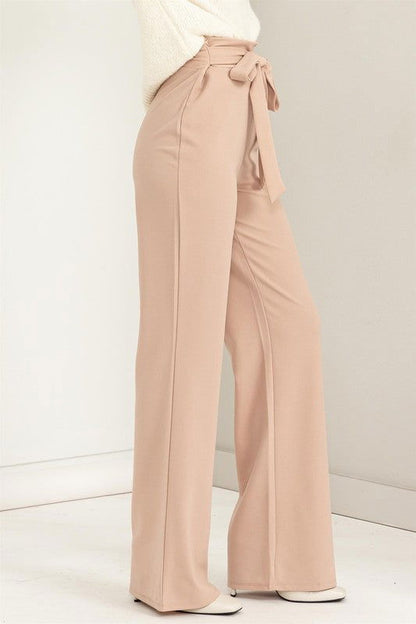 HYFVE Seeking Sultry High-Waisted Tie Front Flared Pants us.meeeshop - 