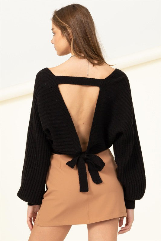 HYFVE | Simply Stunning Tie Back Cropped Sweater Top | us.meeeshop