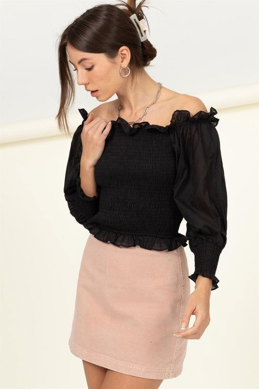 HYFVE Sunny Day Smocked Off-the-Shoulder Top us.meeeshop - 