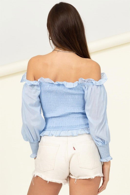 HYFVE Sunny Day Smocked Off-the-Shoulder Top us.meeeshop - 