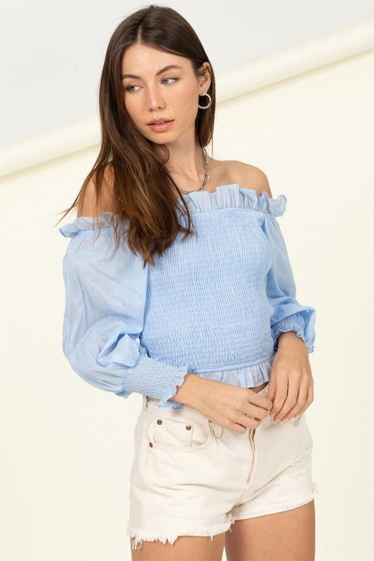 HYFVE Sunny Day Smocked Off-the-Shoulder Top us.meeeshop - 