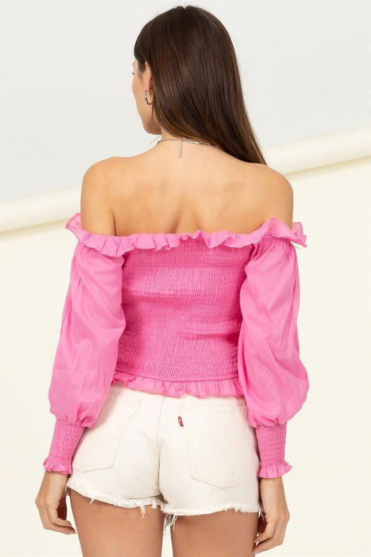 HYFVE Sunny Day Smocked Off-the-Shoulder Top us.meeeshop - 