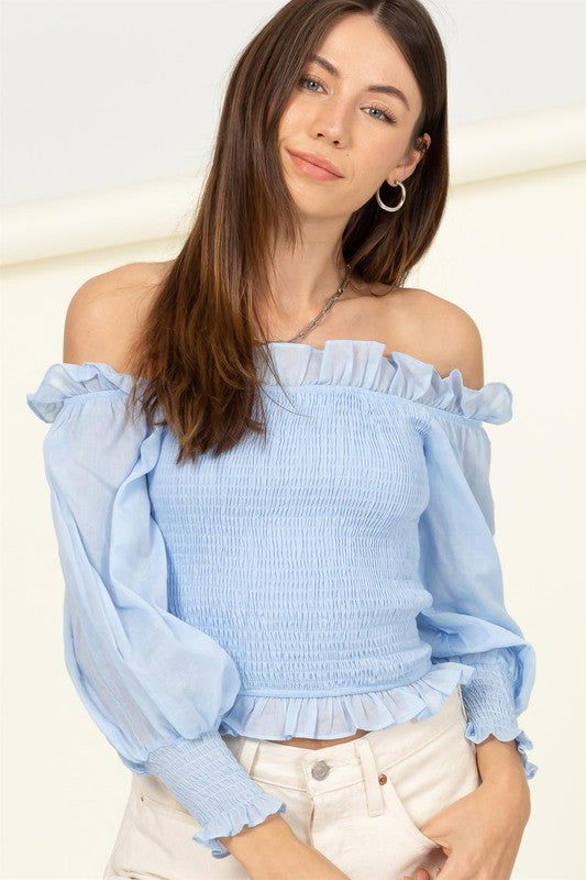 HYFVE Sunny Day Smocked Off-the-Shoulder Top us.meeeshop - 