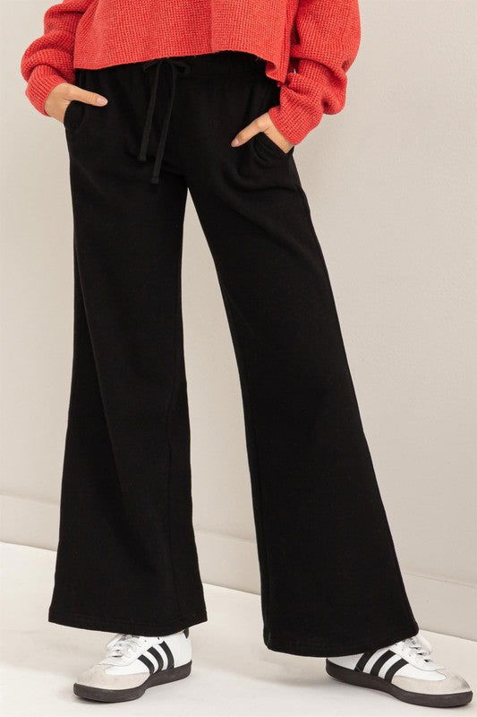 HYFVE The Feelin Cute Mid-Rise Drawstring Wide Leg Pants us.meeeshop - Pants