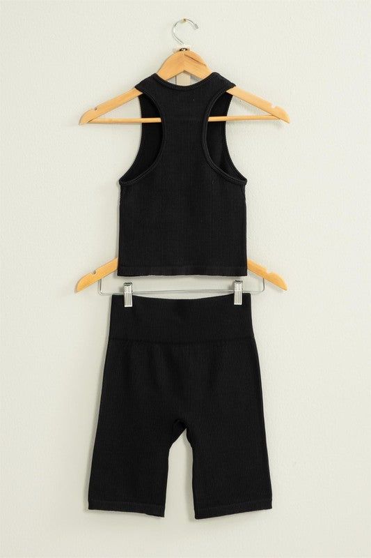 HYFVE | Power Move Cropped Tank Top And Biker Shorts Set | us.meeeshop