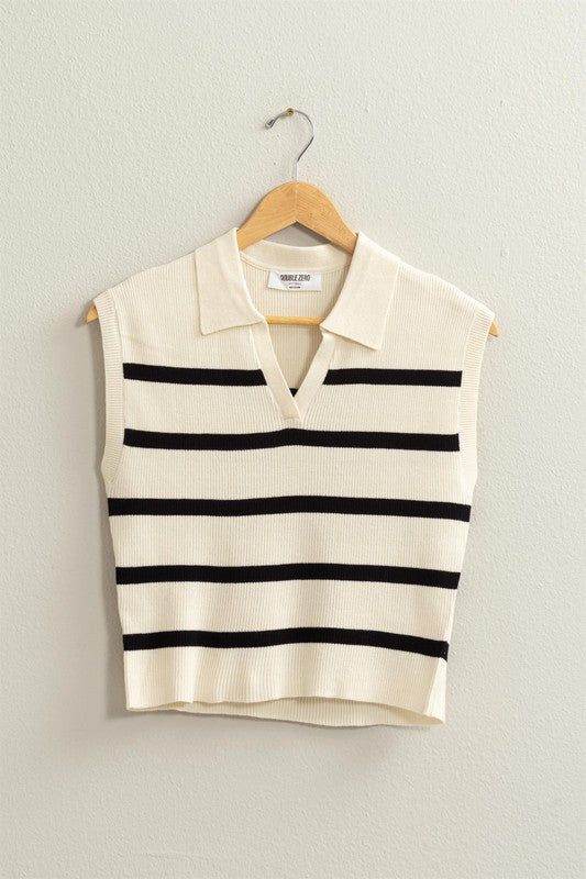 HYFVE Striped Polo Vest - us.meeeshop