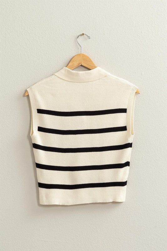 HYFVE Striped Polo Vest - us.meeeshop