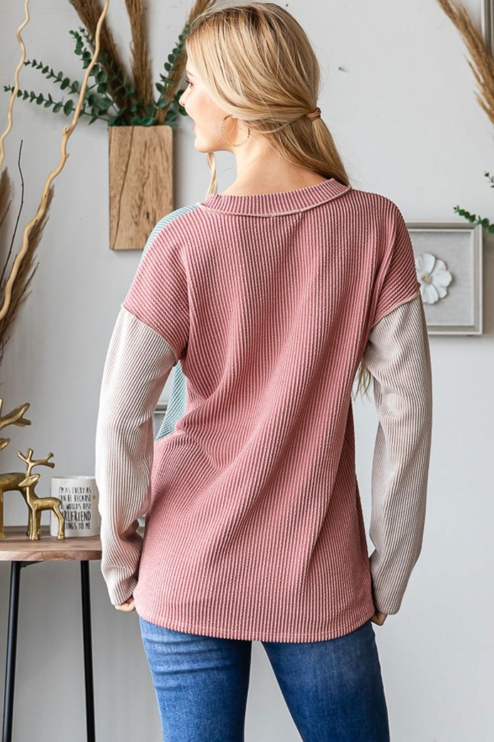 Heimish Color Block Exposed Seam Ribbed T-Shirt us.meeeshop - 