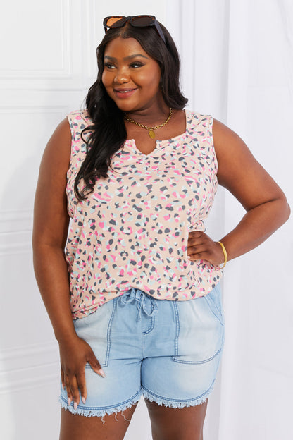Heimish Full Size Surprise Party Printed Sleeveless Top | us.meeeshop