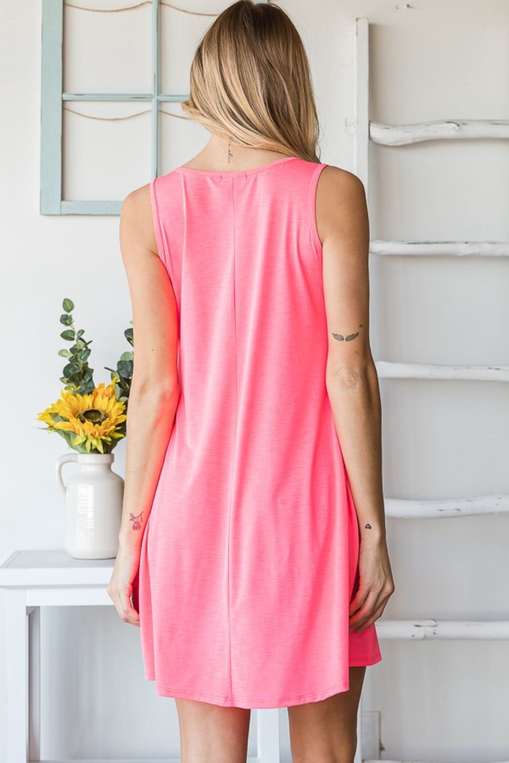 Heimish Full Size V-Neck Mini Tank Dress with Pockets us.meeeshop - 