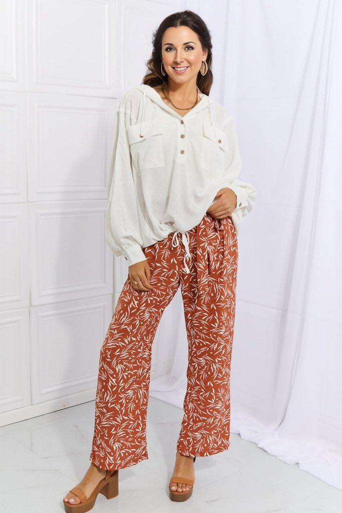 Heimish Right Angle Full Size Geometric Printed Pants in Red Orange | us.meeeshop