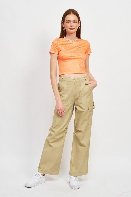 High Rise Fit Cargo Pants us.meeeshop - 