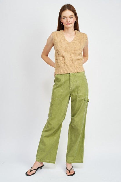 High Rise Fit Cargo Pants us.meeeshop - 