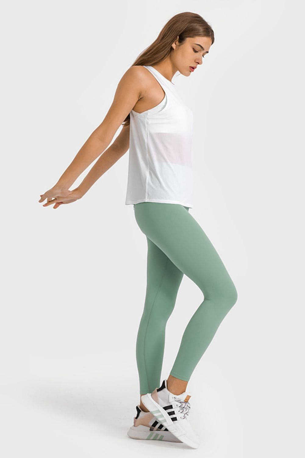 High Waist Ankle-Length Yoga Leggings us.meeeshop - 