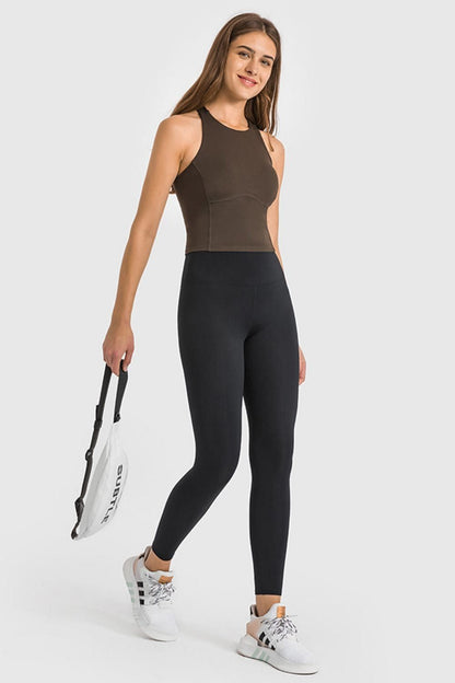 High Waist Ankle-Length Yoga Leggings us.meeeshop - 