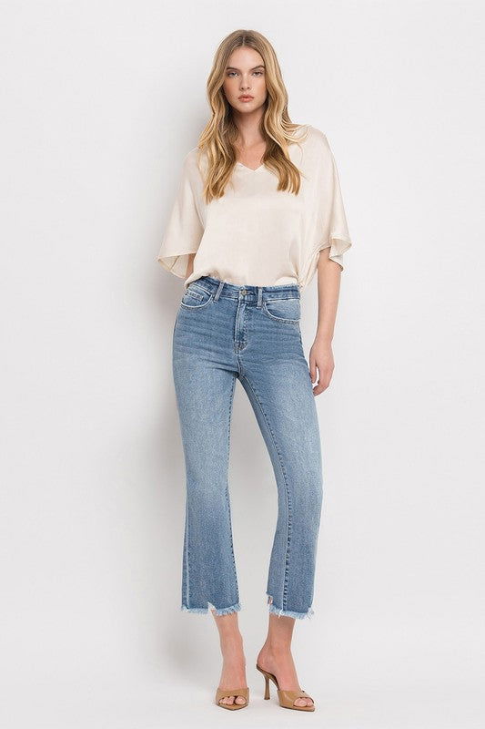 VERVET by Flying Monkey High Rise Crop Flare Jeans - us.meeeshop