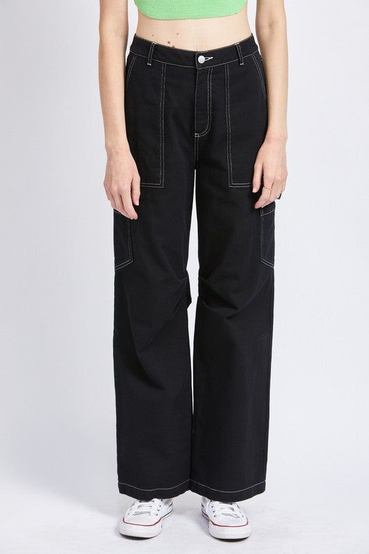 High Rise Fit Cargo Pants - us.meeeshop