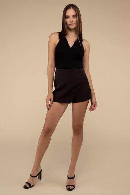 Love Tree High Waist Asymmetrical Skort - us.meeeshop