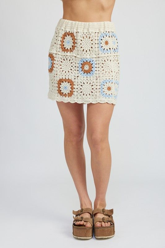 High Waist Crochet Mini Skirt | us.meeeshop