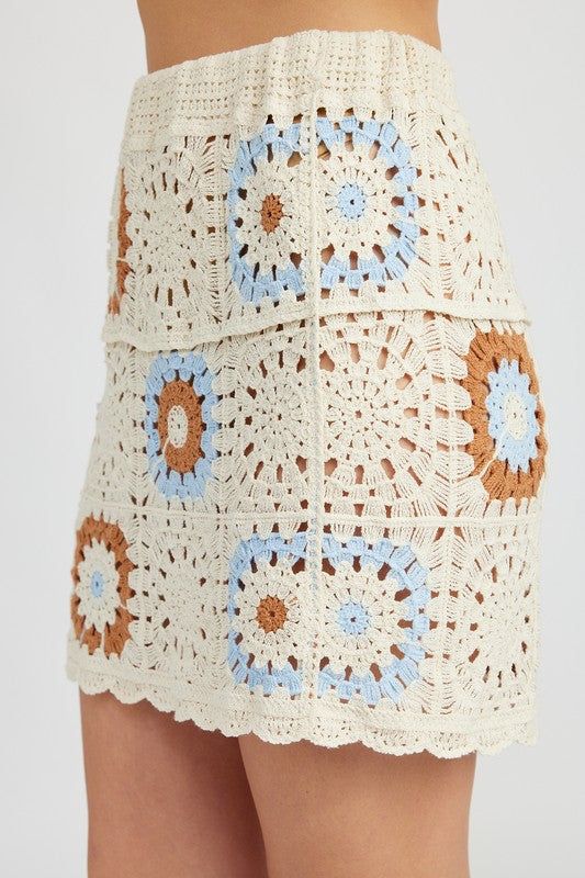 High Waist Crochet Mini Skirt | us.meeeshop