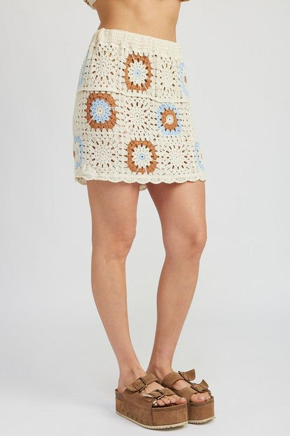 High Waist Crochet Mini Skirt | us.meeeshop