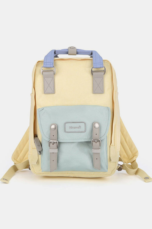 Himawari Contrast Water and Scratch-Resistant Nylon Backpack Bag us.meeeshop - Handbags