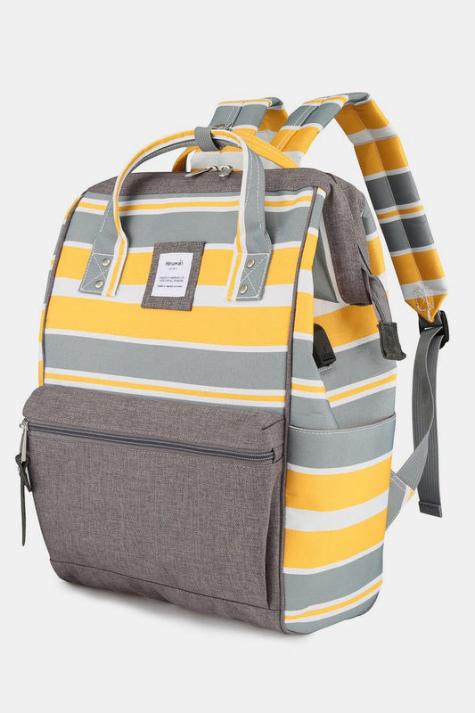 Himawari Striped Waterproof Nylon Backpack Bag with Side Pockets us.meeeshop - Handbags