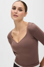 Iconic 3/4 Sleeve Microperle Top