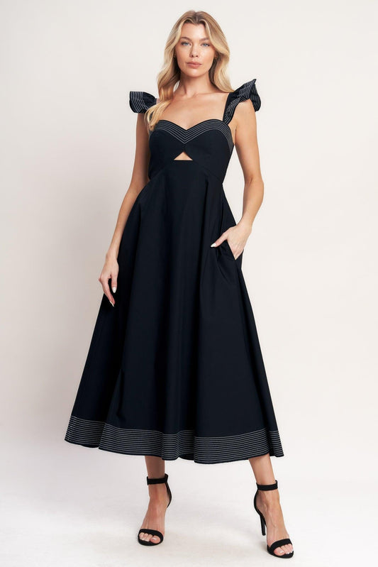 beautifully unexpected woven Beautifully Unexpected Woven Midi Dress BLACK (dress) - shop at us.meeeshop