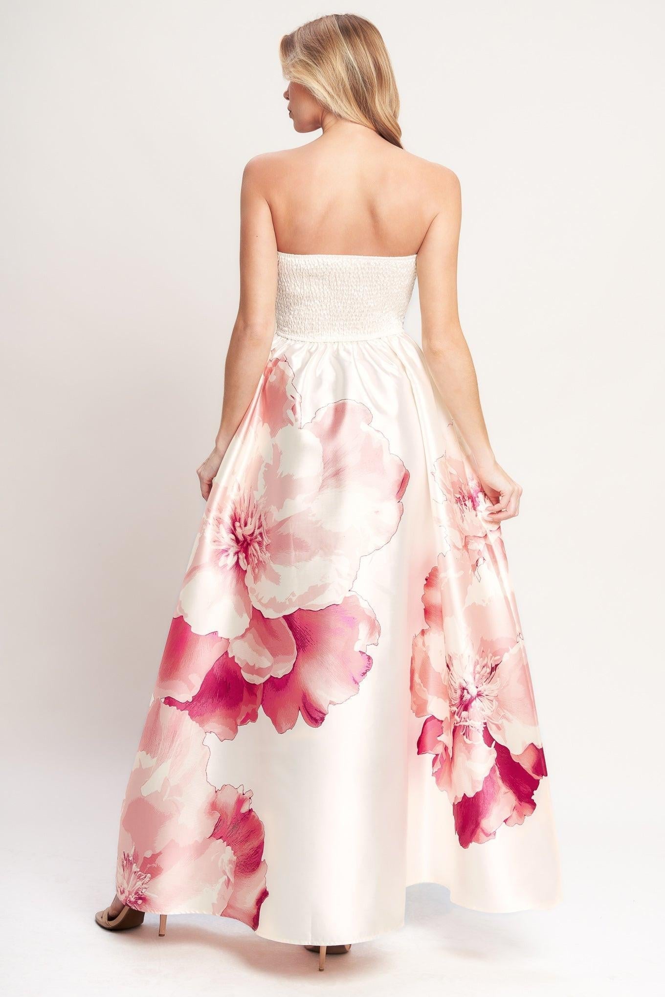 luxe peony woven Luxe Peony Woven Maxi Dress view 9 (dress) - shop at us.meeeshop
