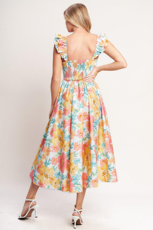 Soft Sunshine Woven Midi Dress (women's dresses) view 2 - shop at us.meeeshop