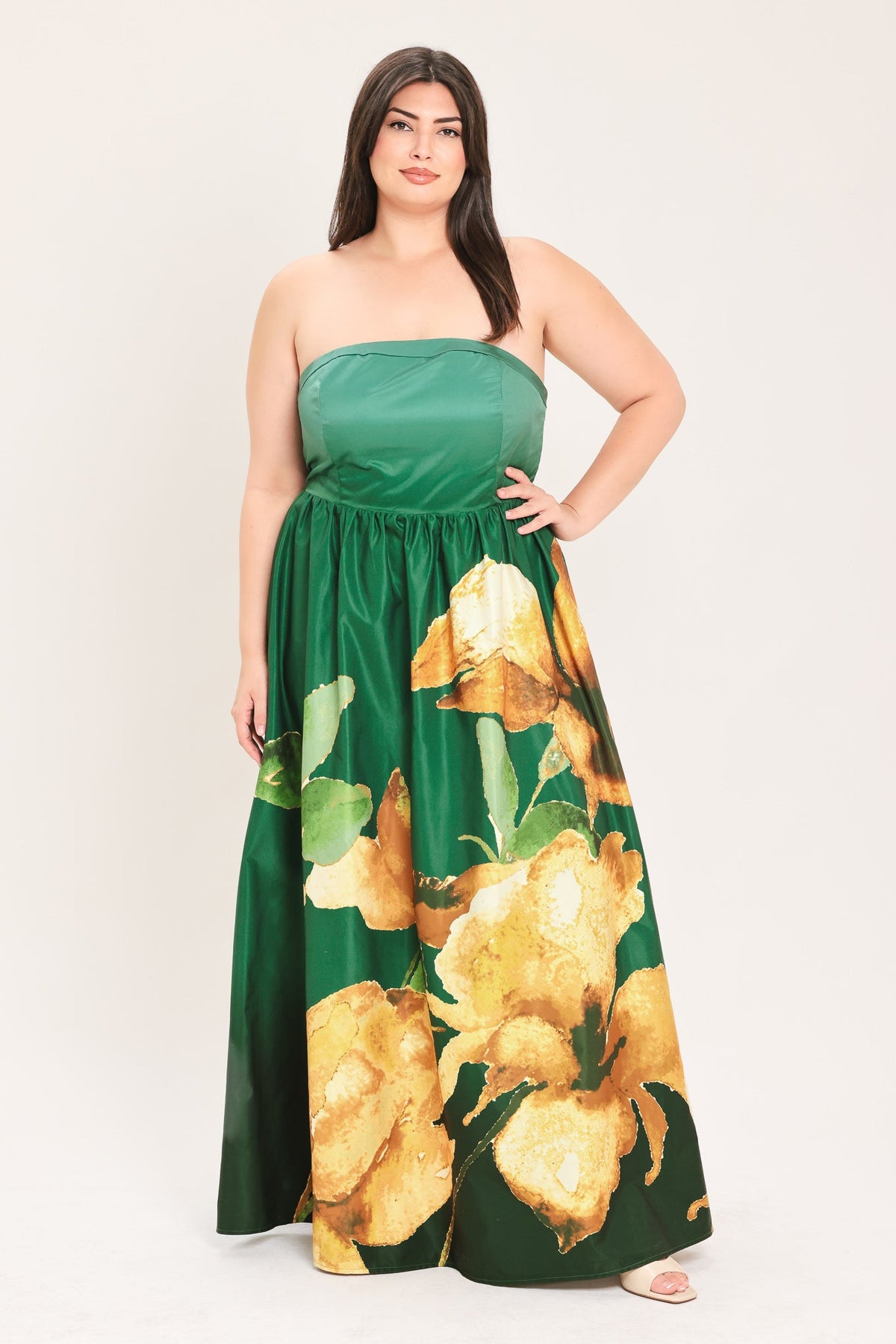 Flying Tomato Golden Rose Afterglow Woven Maxi Dress
