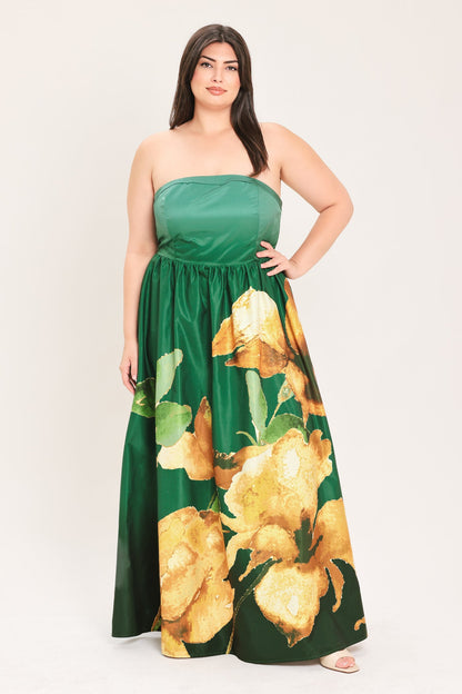 Flying Tomato Golden Rose Afterglow Woven Maxi Dress