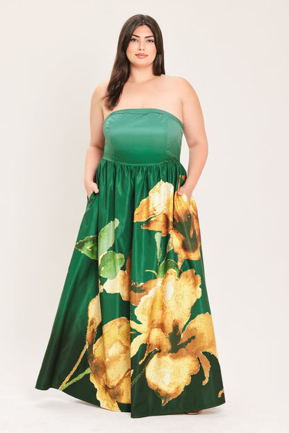 Flying Tomato Golden Rose Afterglow Woven Maxi Dress
