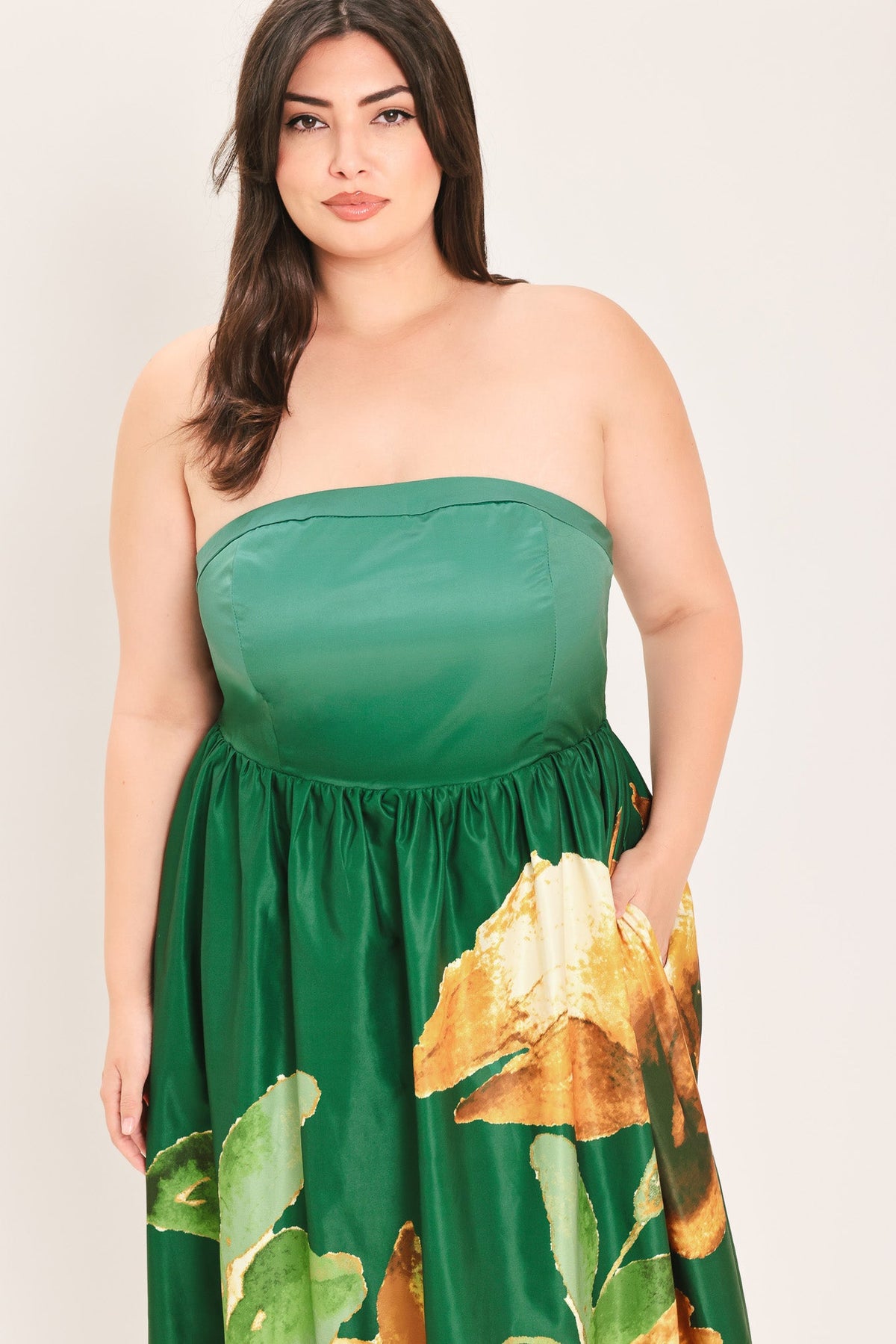 Flying Tomato Golden Rose Afterglow Woven Maxi Dress
