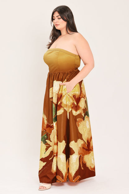Flying Tomato Golden Rose Afterglow Woven Maxi Dress