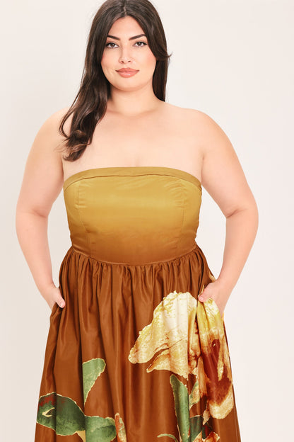 Flying Tomato Golden Rose Afterglow Woven Maxi Dress