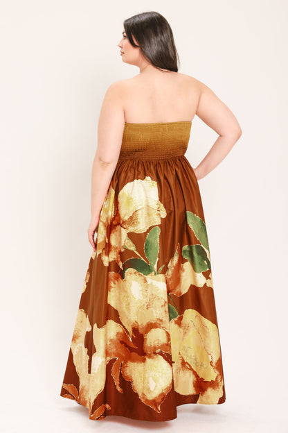 Flying Tomato Golden Rose Afterglow Woven Maxi Dress