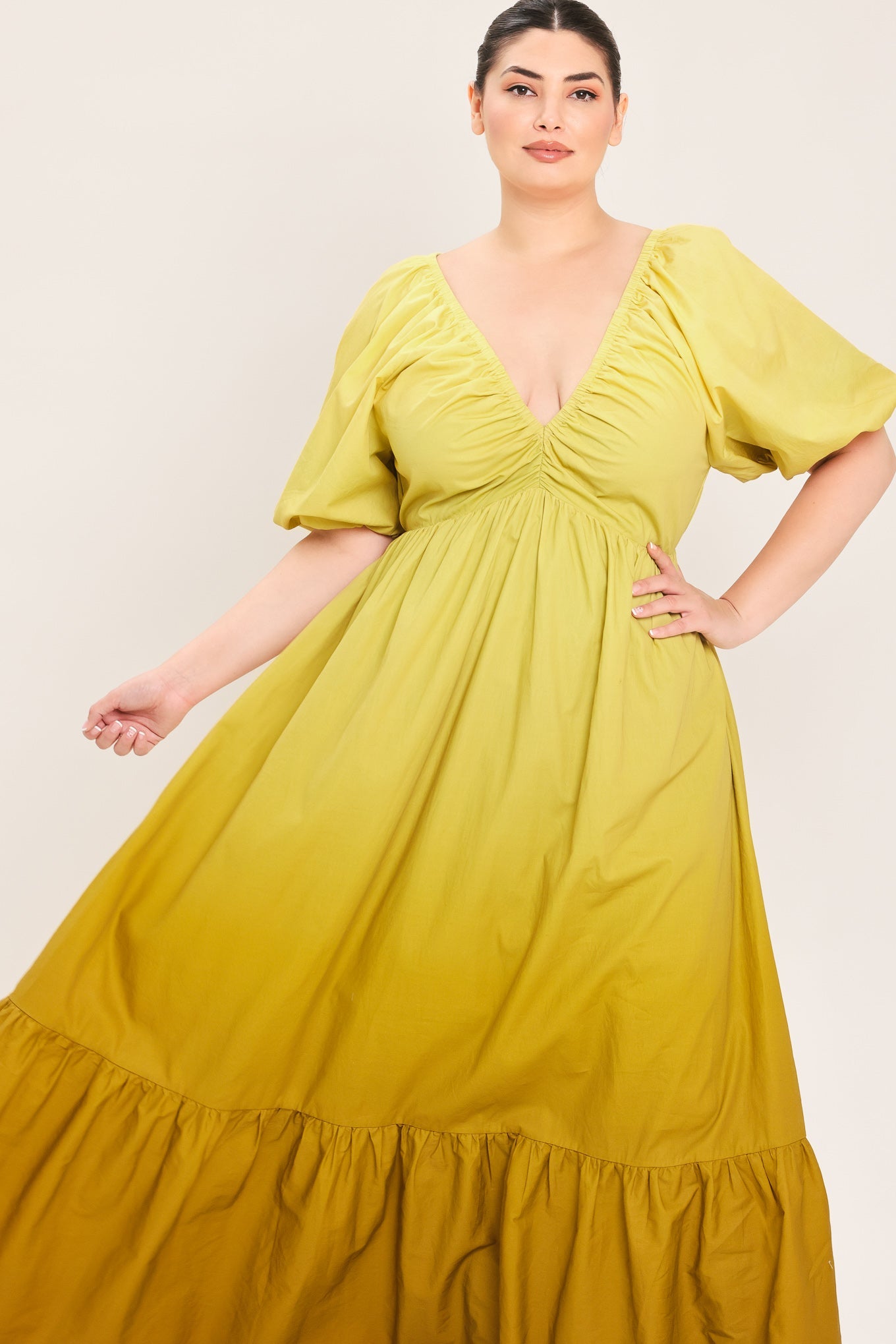 Citrine Garden Woven Maxi Dress
