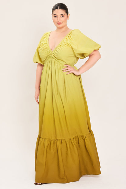Citrine Garden Woven Maxi Dress