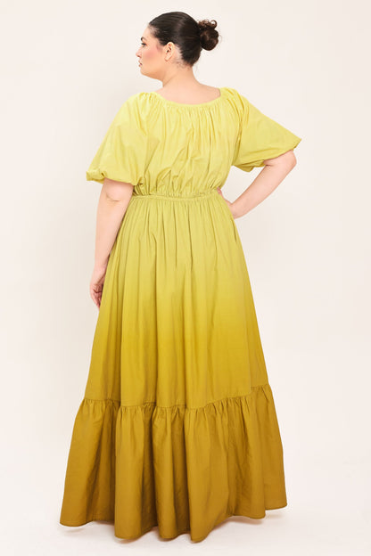Citrine Garden Woven Maxi Dress