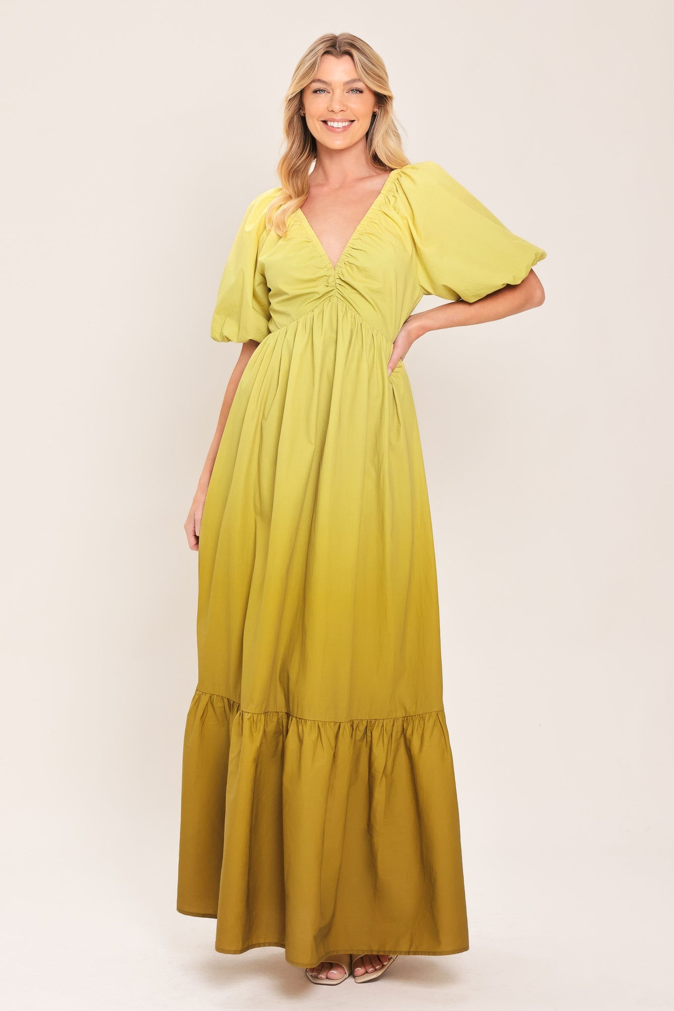 Citrine Garden Woven Maxi Dress