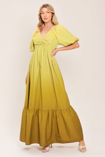 Citrine Garden Woven Maxi Dress