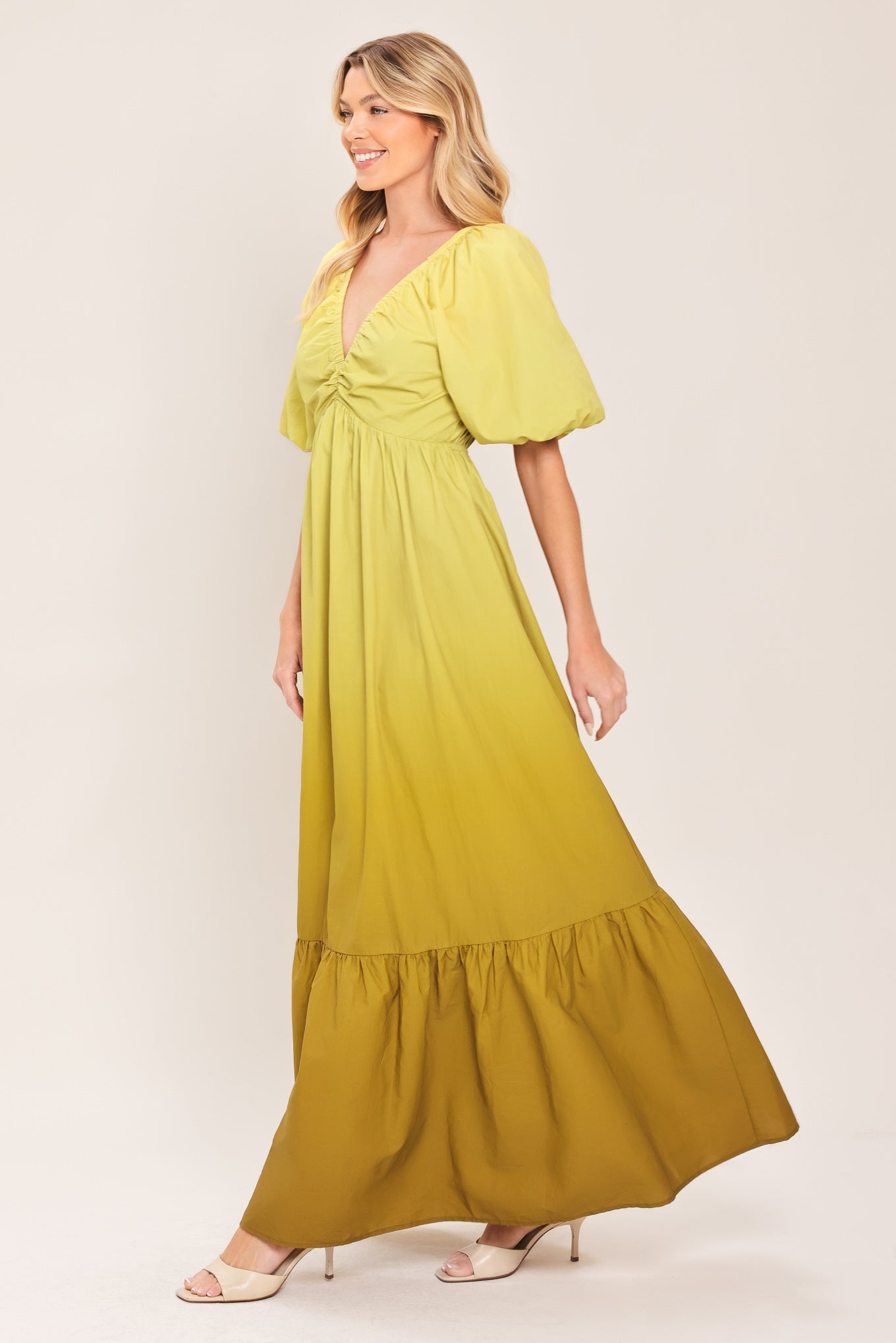 Citrine Garden Woven Maxi Dress