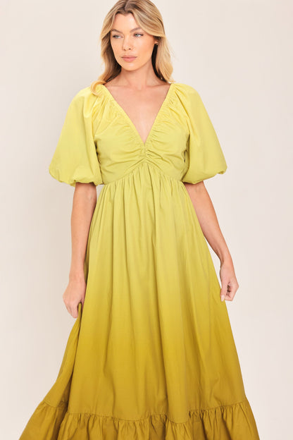 Citrine Garden Woven Maxi Dress