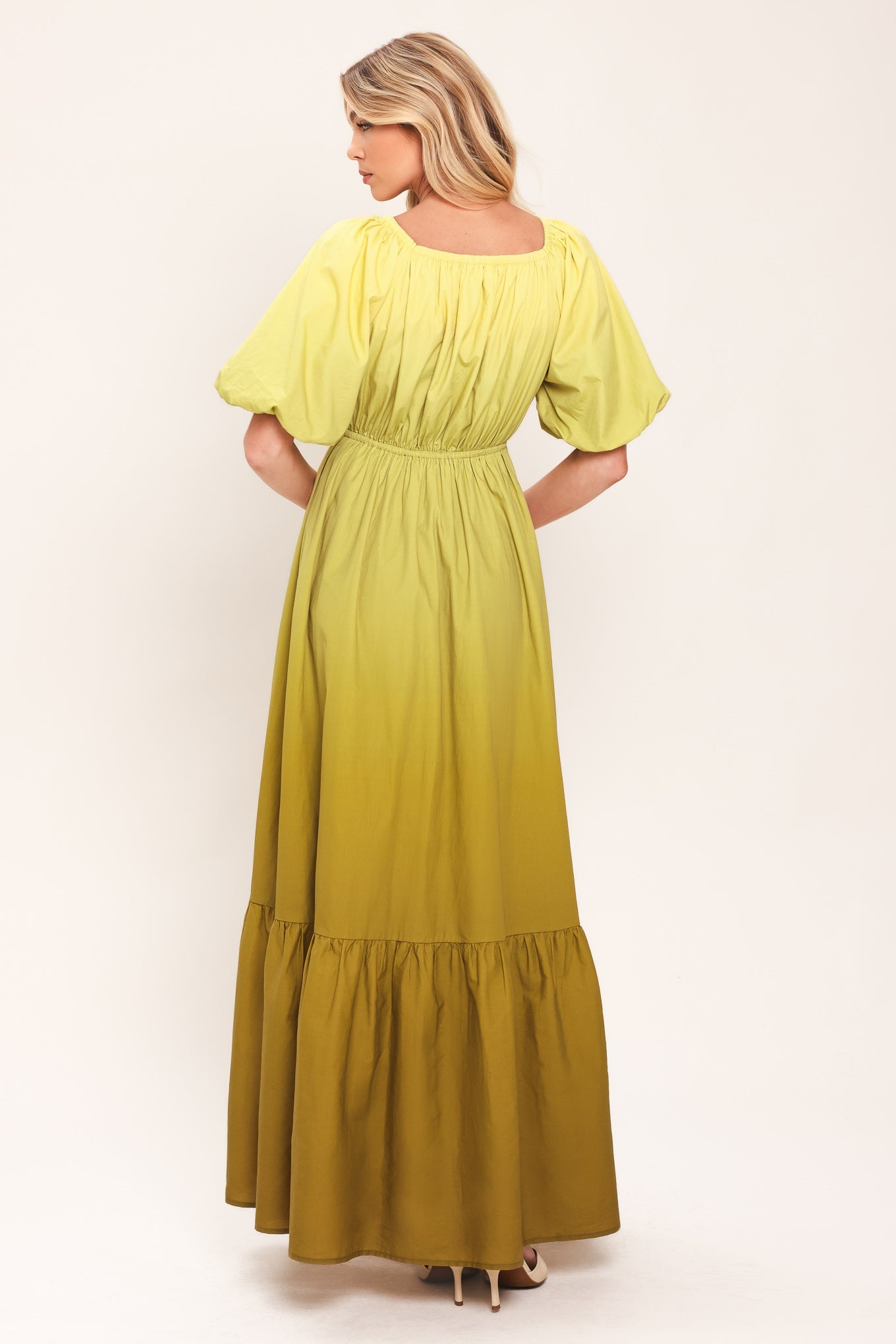 Citrine Garden Woven Maxi Dress