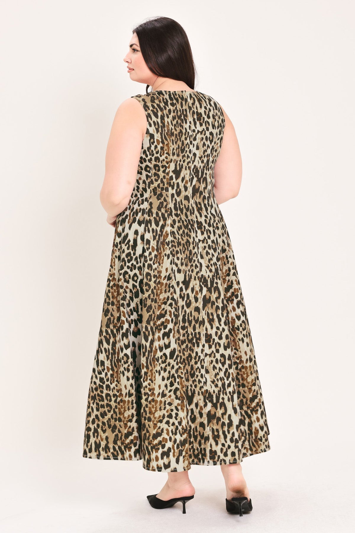 Flying Tomato Desert Rose Leopard Woven Midi Dress
