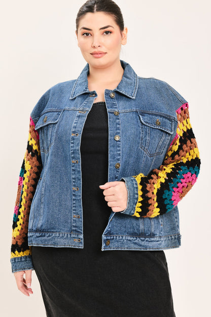 Festival Weave Washed Denim Jacket