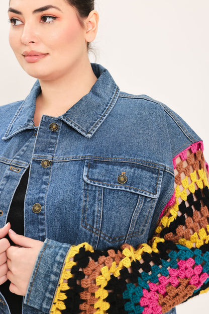 Festival Weave Washed Denim Jacket